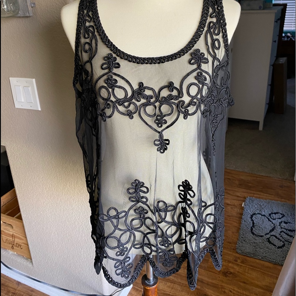 Embroidered tank